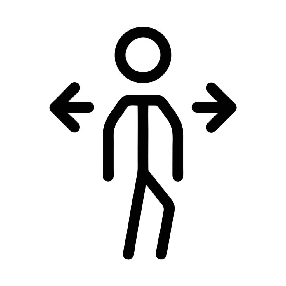 Decision Making Icon Man Choosing Direction Left Right Choices Options vector