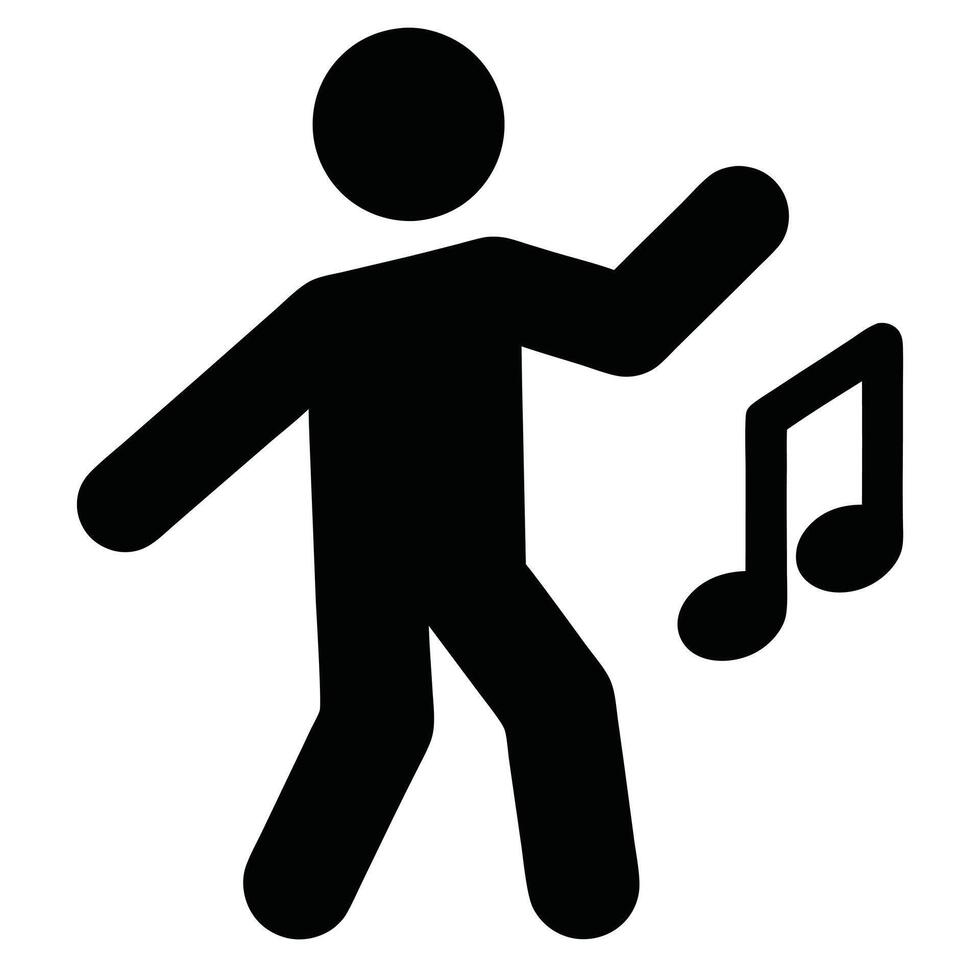 Dancing Figure Icon Illustration Symbol Of Music And Celebration vector