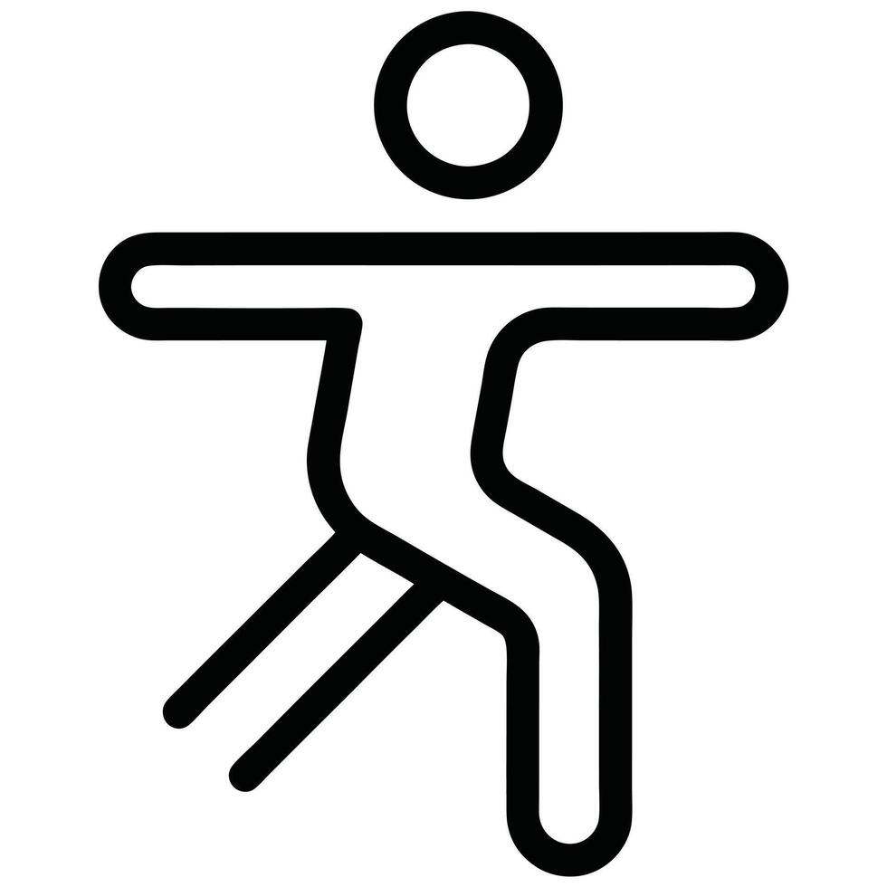 Simple Line Art Icon Of Person In Yoga Pose Stretching Exercise vector