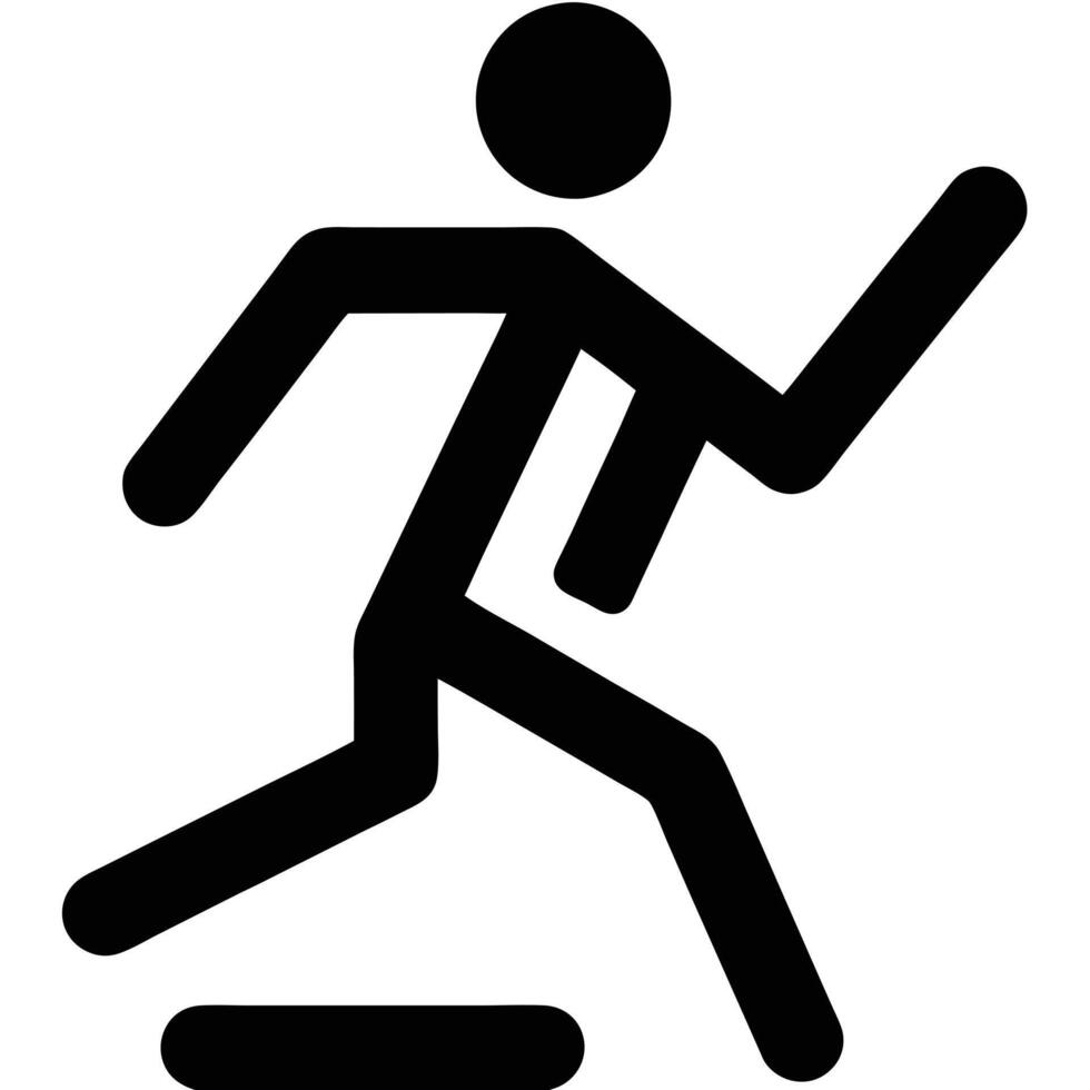Simple Black Running Icon Of A Stick Figure For Sports Illustration Projects vector