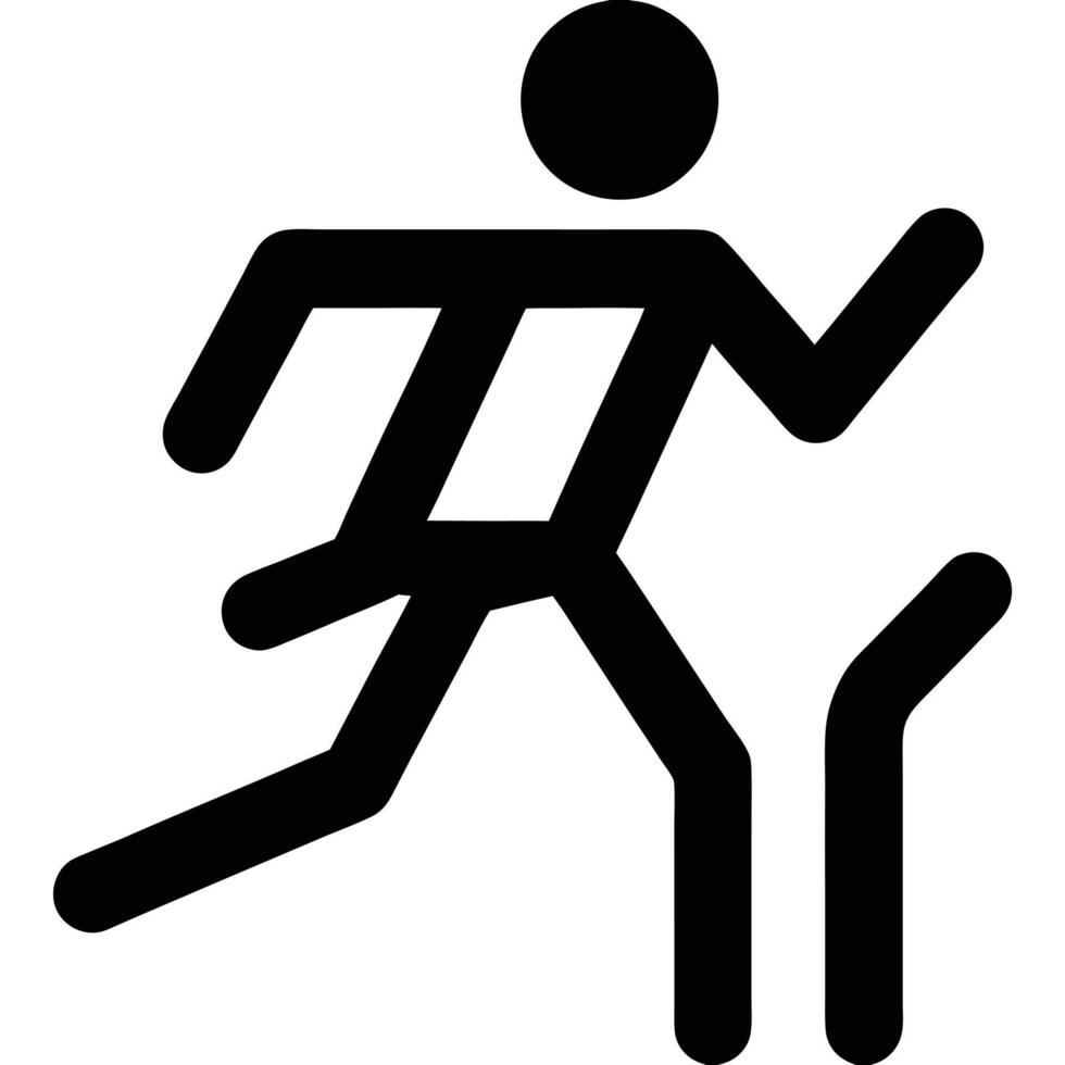 Minimalist Black And White Runner Illustration Athlete Running Challenge vector