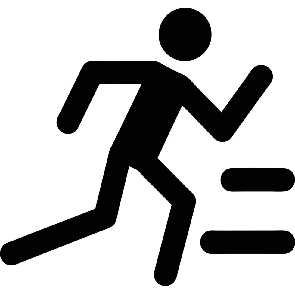 Pictogram Of A Person Climbing Stairs Black Silhouette Symbol Design Element vector