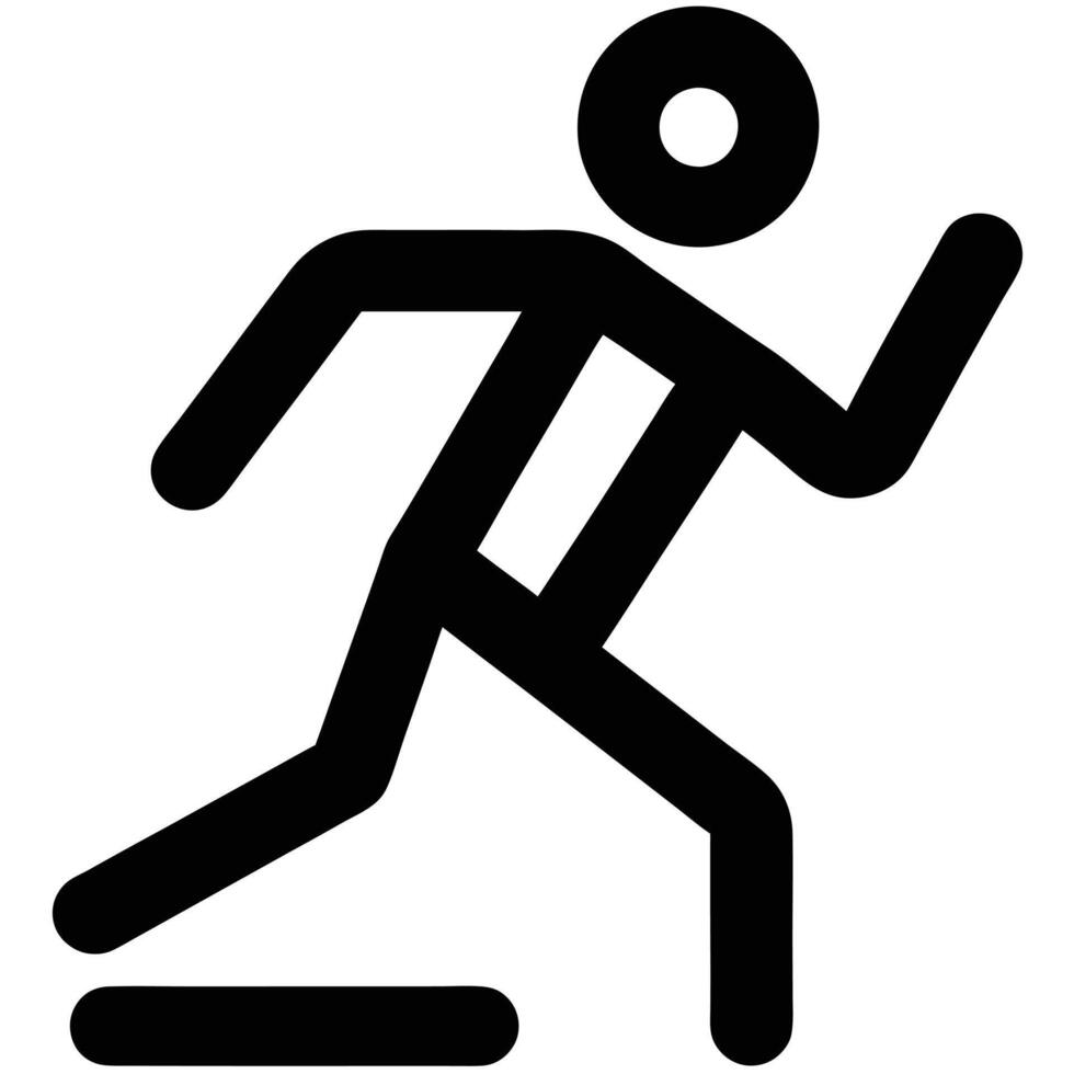 Minimalist Running Icon Illustration Of A Starting Athlete Preparation vector