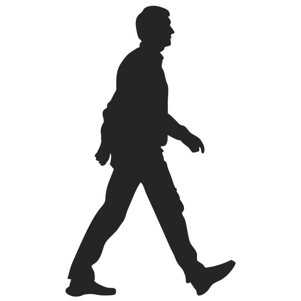 Walking Businessman Silhouette In Motion For Business Presentations And Infographics vector