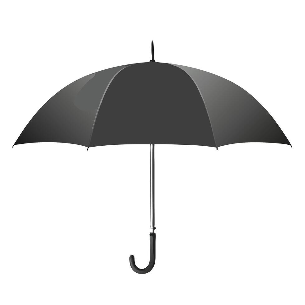 Classic Black Umbrella Illustration Isolated On White Background For Weather Protection vector