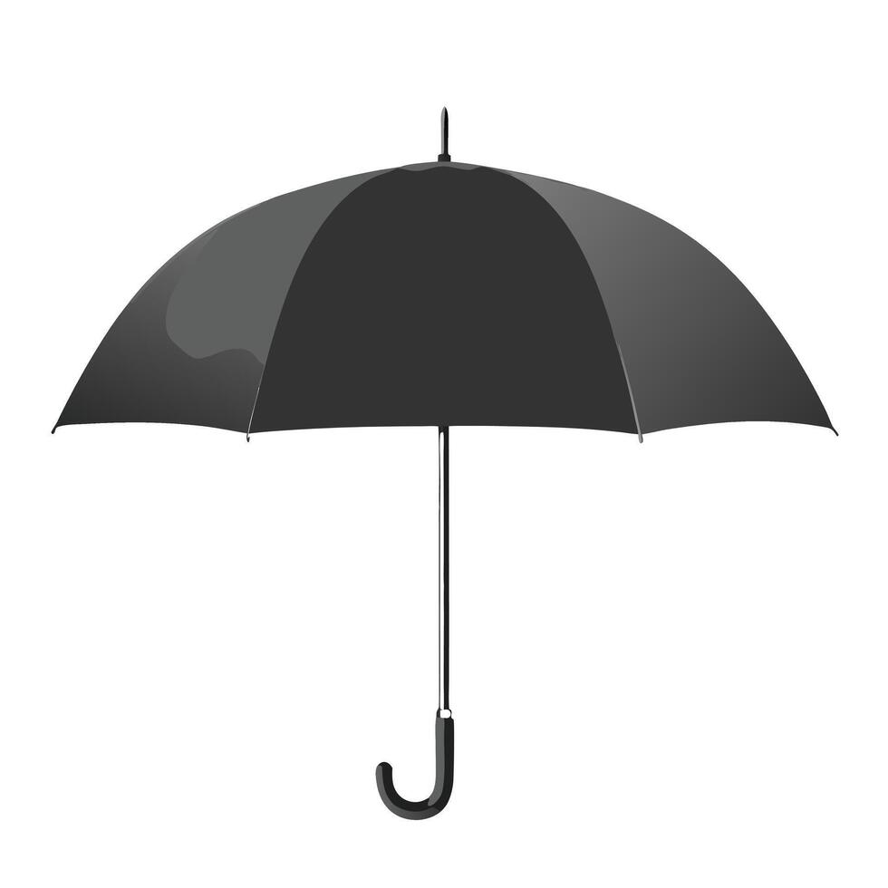 Isolated Black Umbrella Illustration Symbol Of Rainy Weather Protection vector