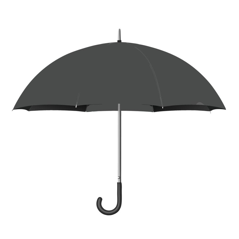 Black Umbrella Isolated Protection Against Rain And Weather Elements Illustration vector