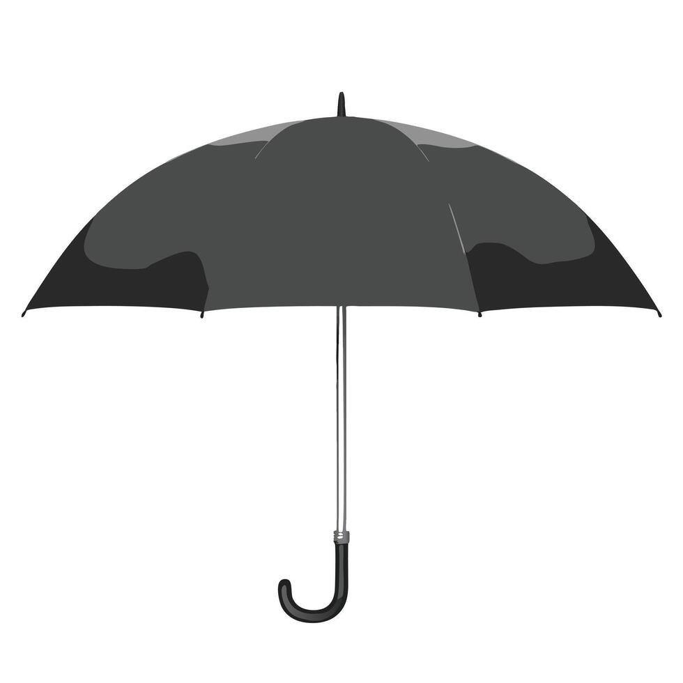 Open Black Umbrella Illustration Providing Rain Protection And Weather Element vector