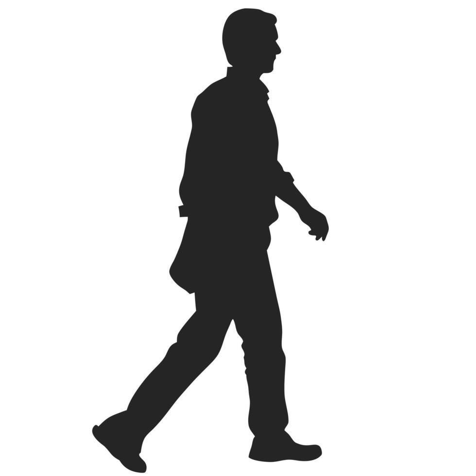 Walking Man Silhouette Illustration Isolated On White Background Design vector
