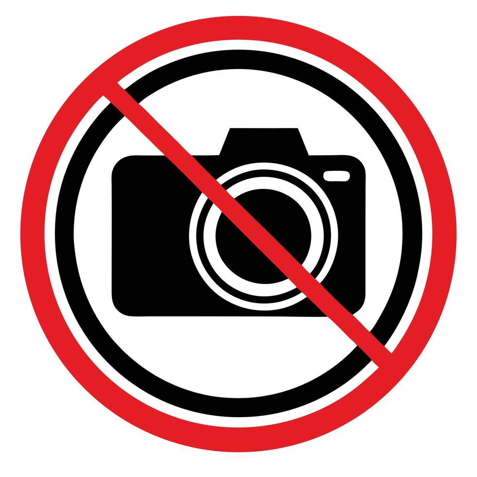 No Photography Symbol Isolated On White Background Camera Restriction Concept vector