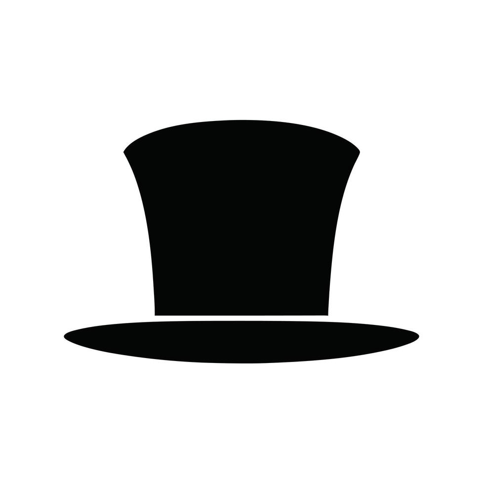 Elegant Top Hat Silhouette Isolated On White Background For Design Projects vector