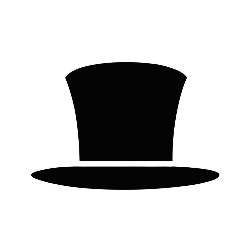 Silhouette Of A Black Top Hat For Formal Occasions Or Theatrical Performances vector