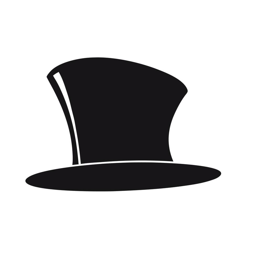 Isolated Black Top Hat Illustration For Magicians And Elegant Characters Design vector