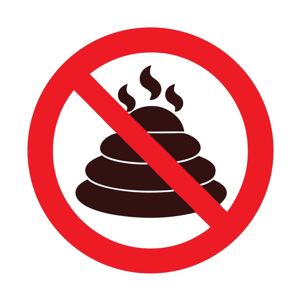 No Pooping Sign Illustration Dog Waste Prohibited Symbol Clean Up vector