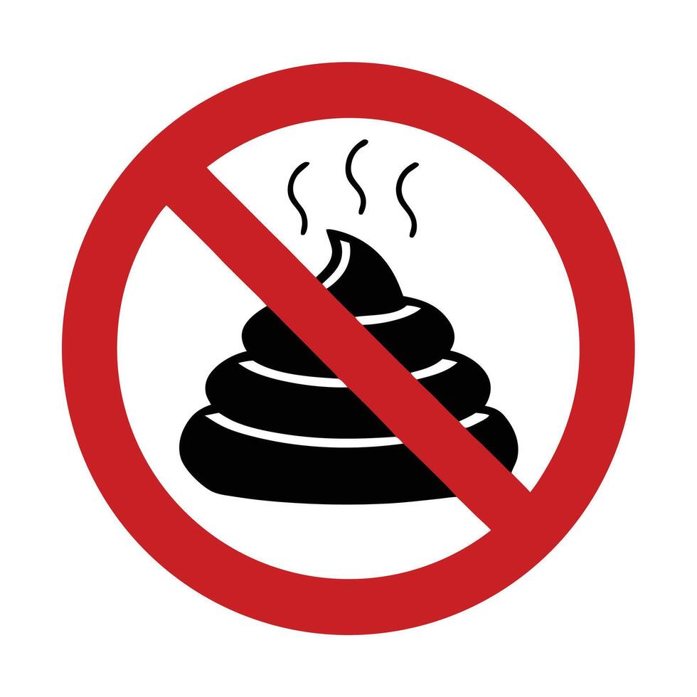 No Pooping Sign Illustration Symbol Concept For Clean Public Spaces vector
