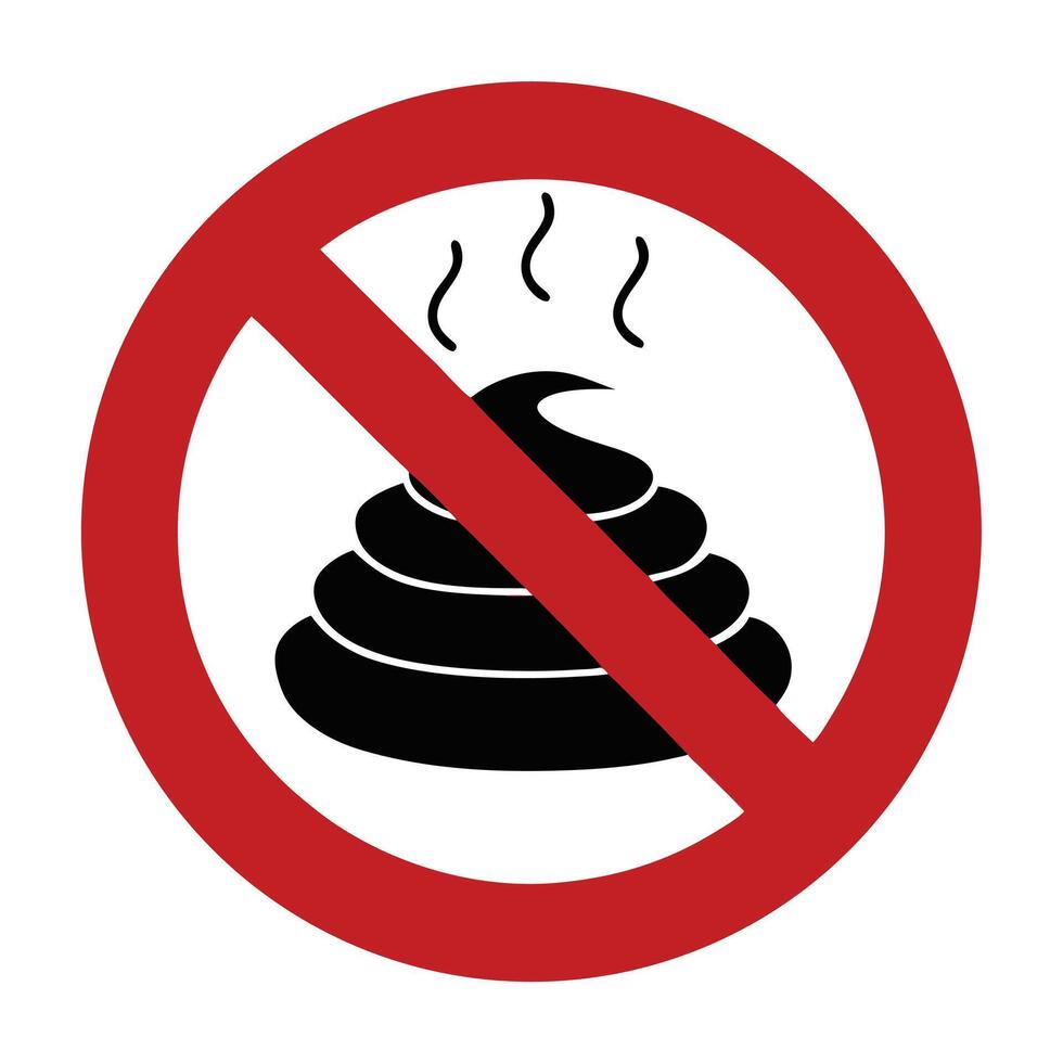 No Pooping Sign Illustration Symbol Design Forbidden Concept Cleanliness vector