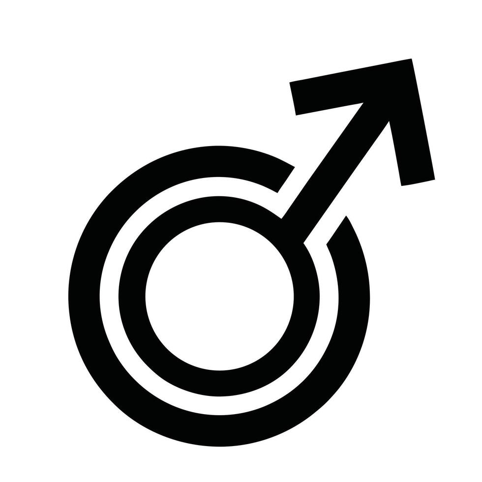 Simple Black Male Symbol On White Background Illustration For Science Purposes vector