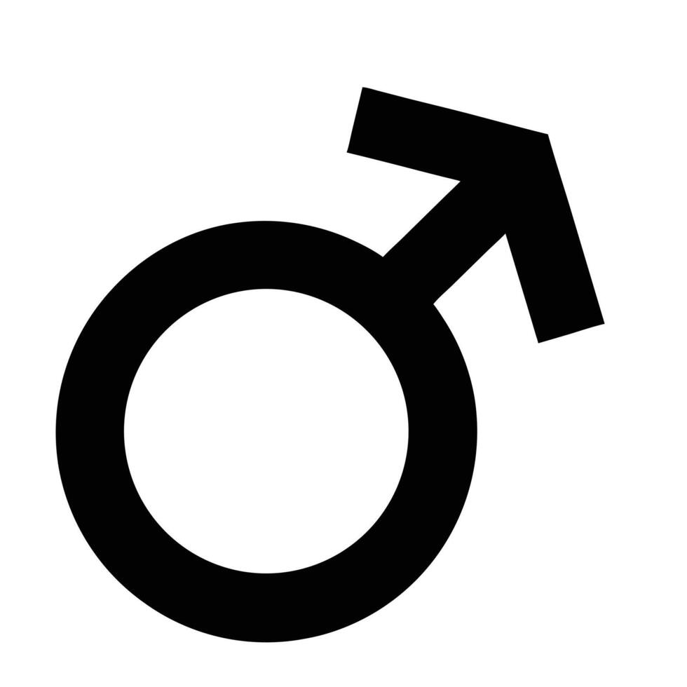 Male Gender Symbol Black And White Representation Illustration Simple Design vector