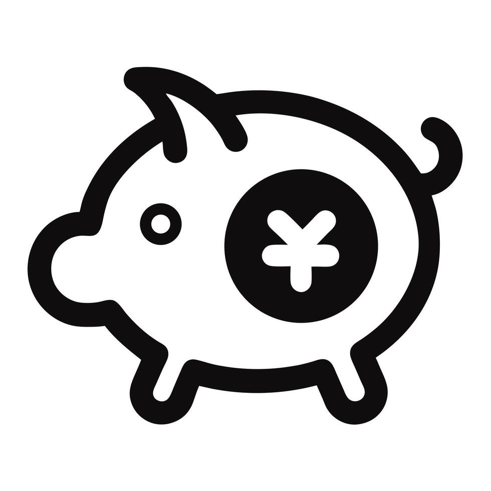 Piggy Bank With Yen Symbol Icon Concept For Savings And Financial Planning vector
