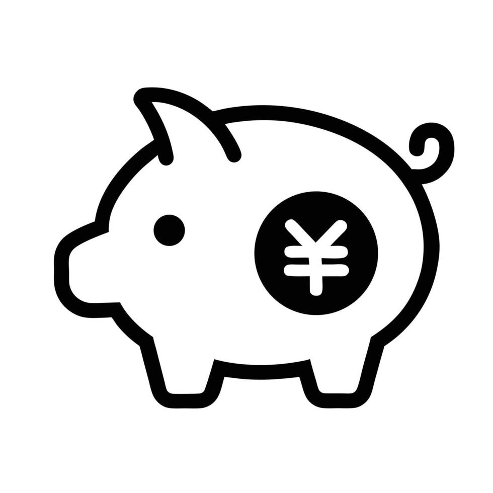 Piggy Bank Icon With Yen Symbol Finance And Savings Concept vector