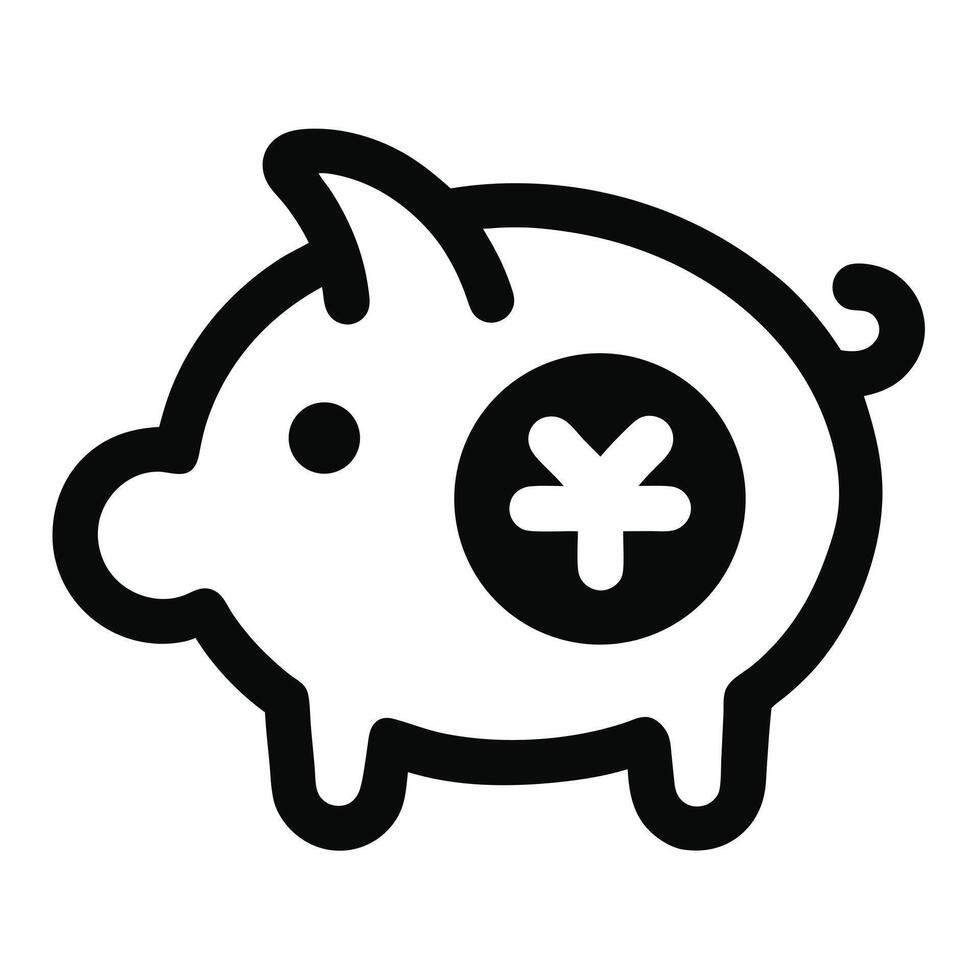 Piggy Bank Icon With Yen Symbol Depicting Savings And Finance vector
