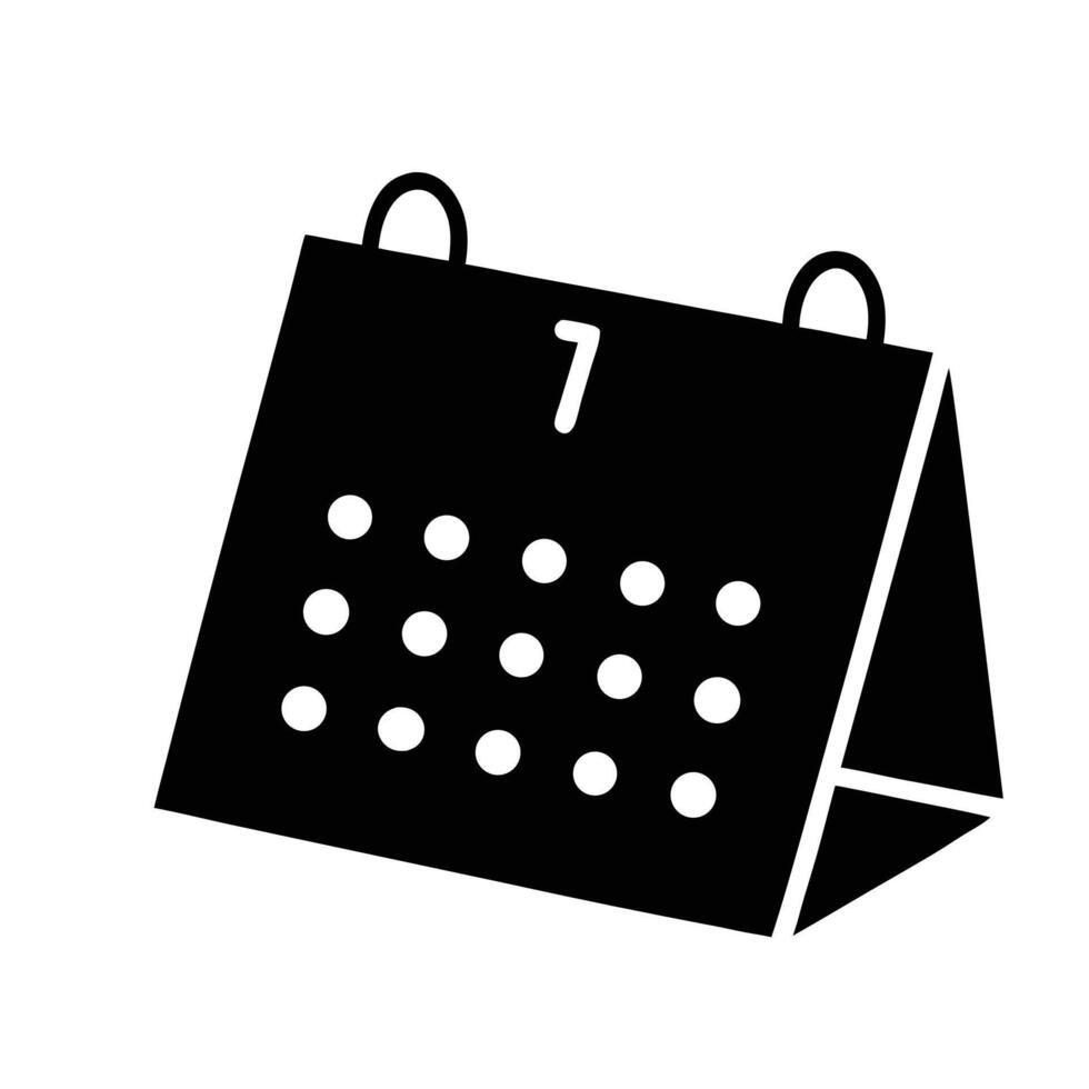 Calendar Icon Showing Seventh Day Of The Month Schedule Reminder Black vector