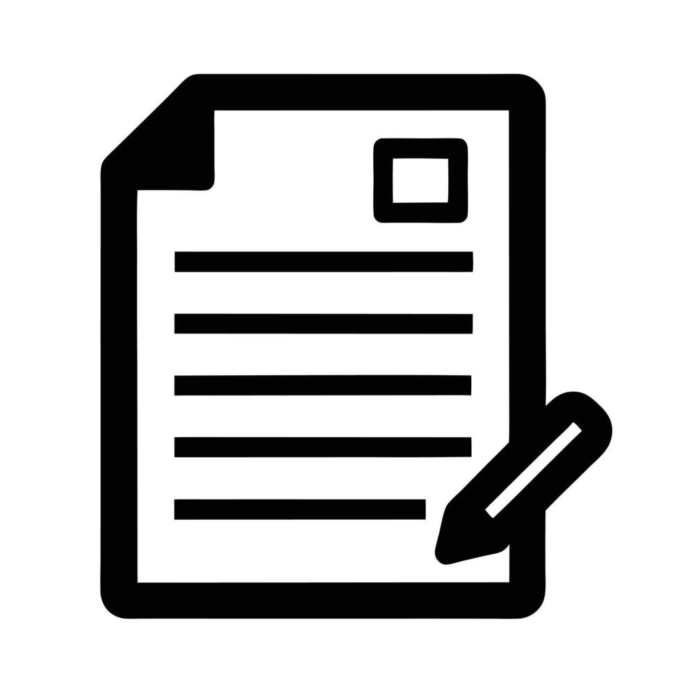 Paper Document With Pencil Icon Illustration Sign Symbol Design vector