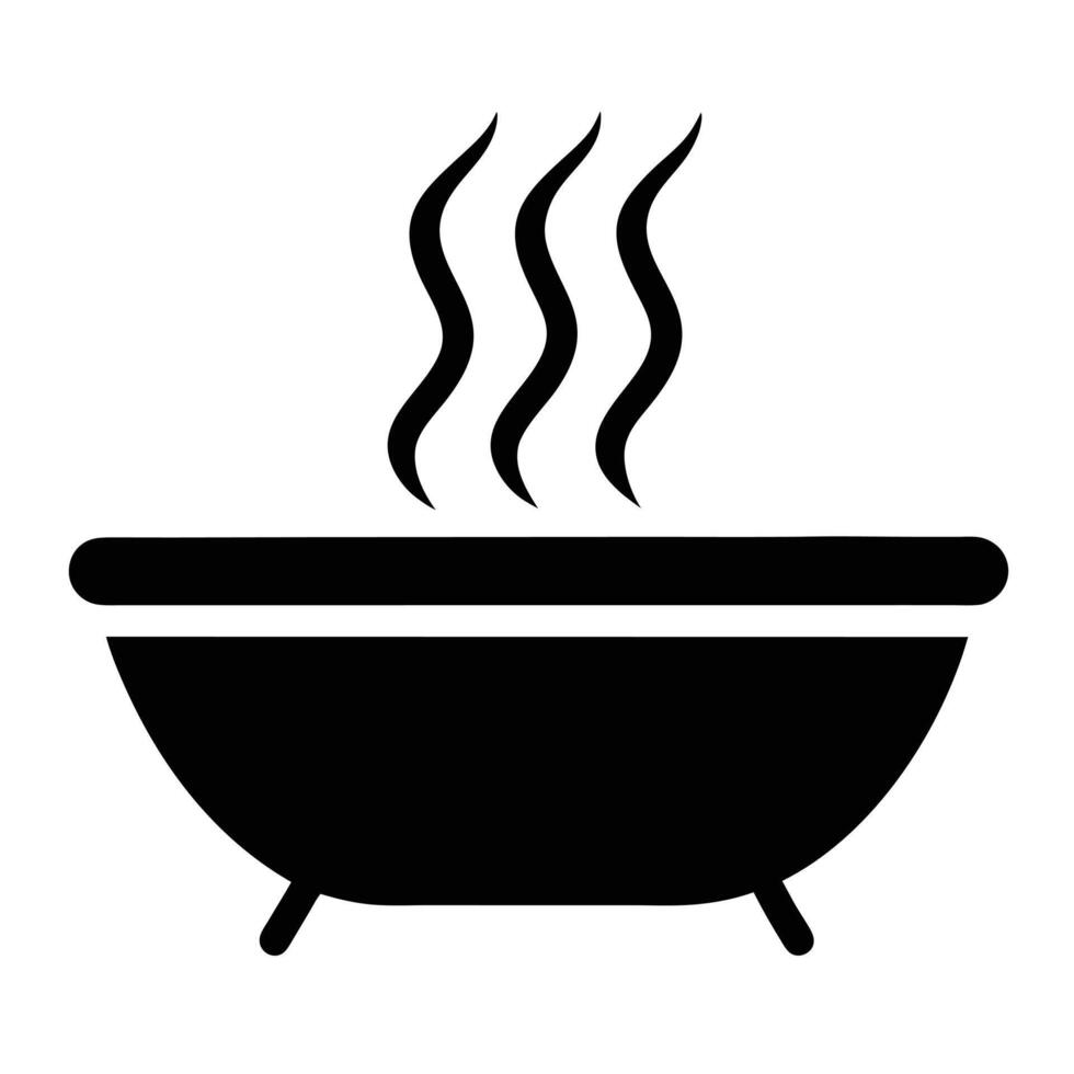 Hot Pot Silhouette Illustration Representing Steaming Food Or A Spa Treatment vector