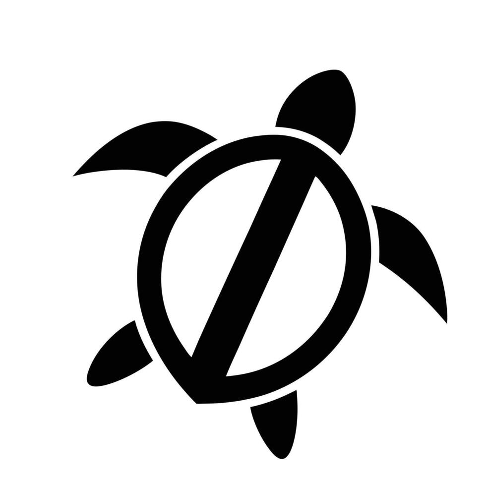 Stop Turtle Symbol In Simple Black And White Illustration Art vector
