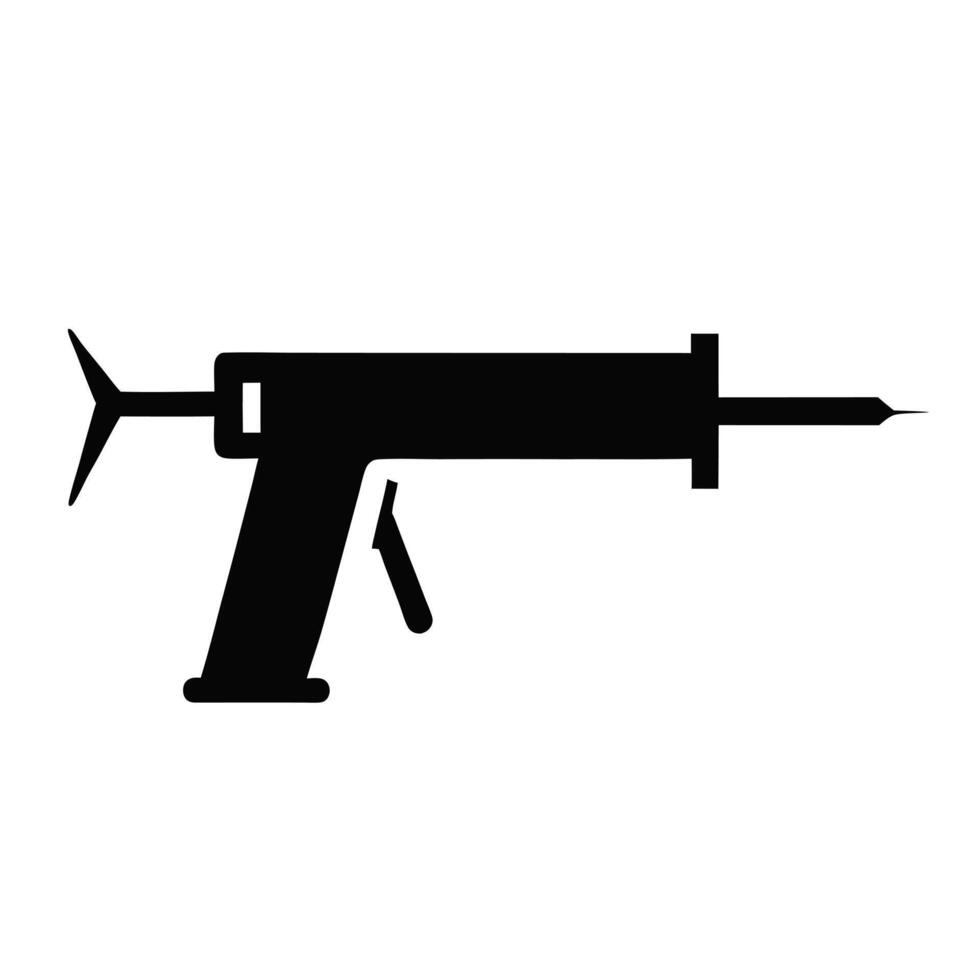 Gene Gun Black And White Scientific Research Medical Treatment Icon vector