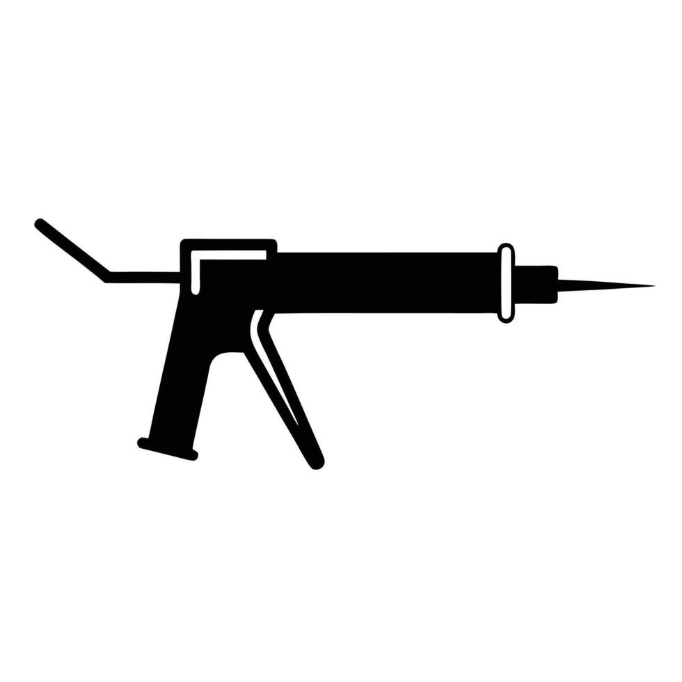 Black And White Sealant Gun Illustration For Construction And Home Improvement Needs vector