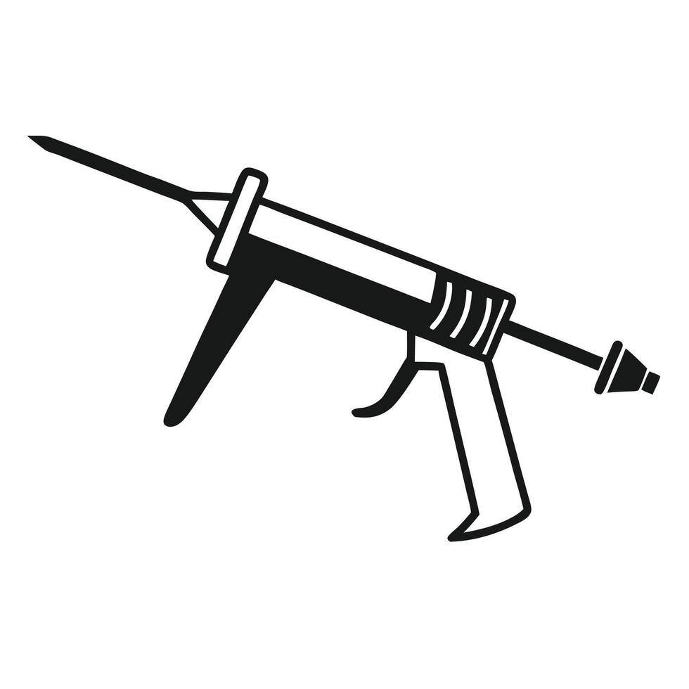 Caulking Gun Outline Illustration For Construction Renovation And Home Improvement Projects vector