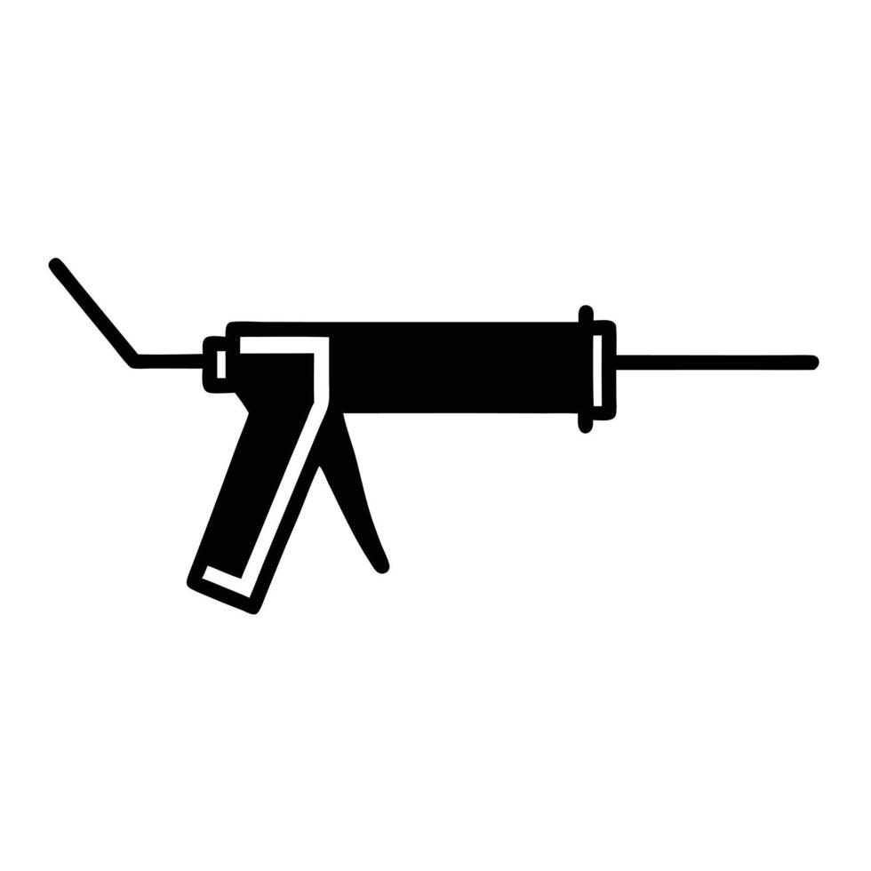 Caulking Gun Tool Outline For Construction Repair And Maintenance Projects Illustration vector
