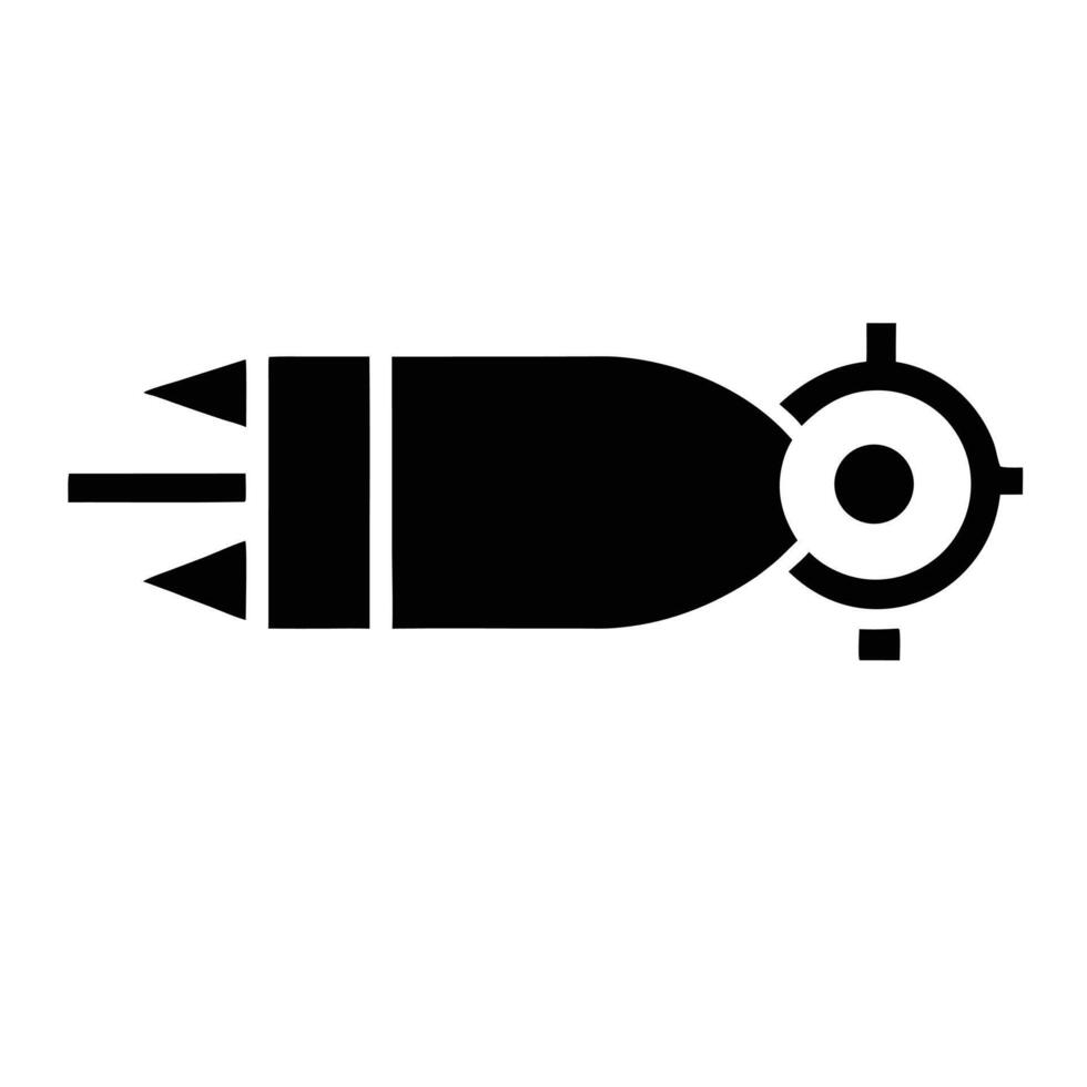 Atomic Bomb Icon Illustration In Flat Design Silhouette Style vector