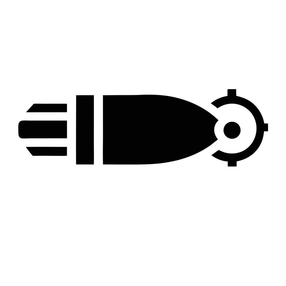 Bullet Icon Flat Minimalist Design Ammunition Symbol Warfare Illustration Concept vector