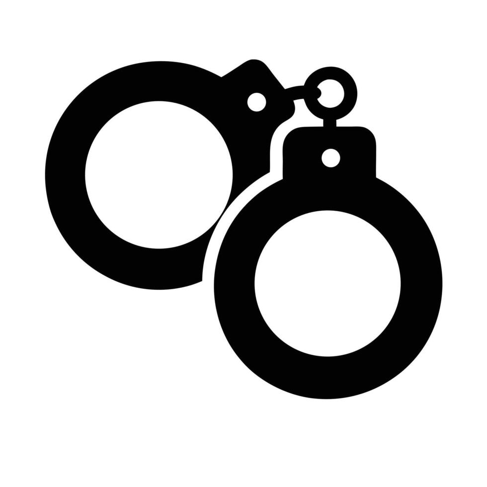 Handcuffs Icon Illustration Symbol Of Law Enforcement And Criminal Justice System vector