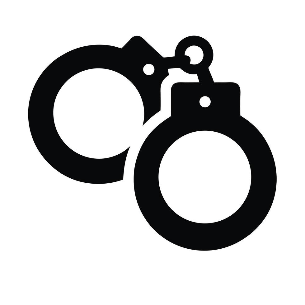 Handcuffs Illustration Symbolizing Law Enforcement Crime Control And Legal Justice vector