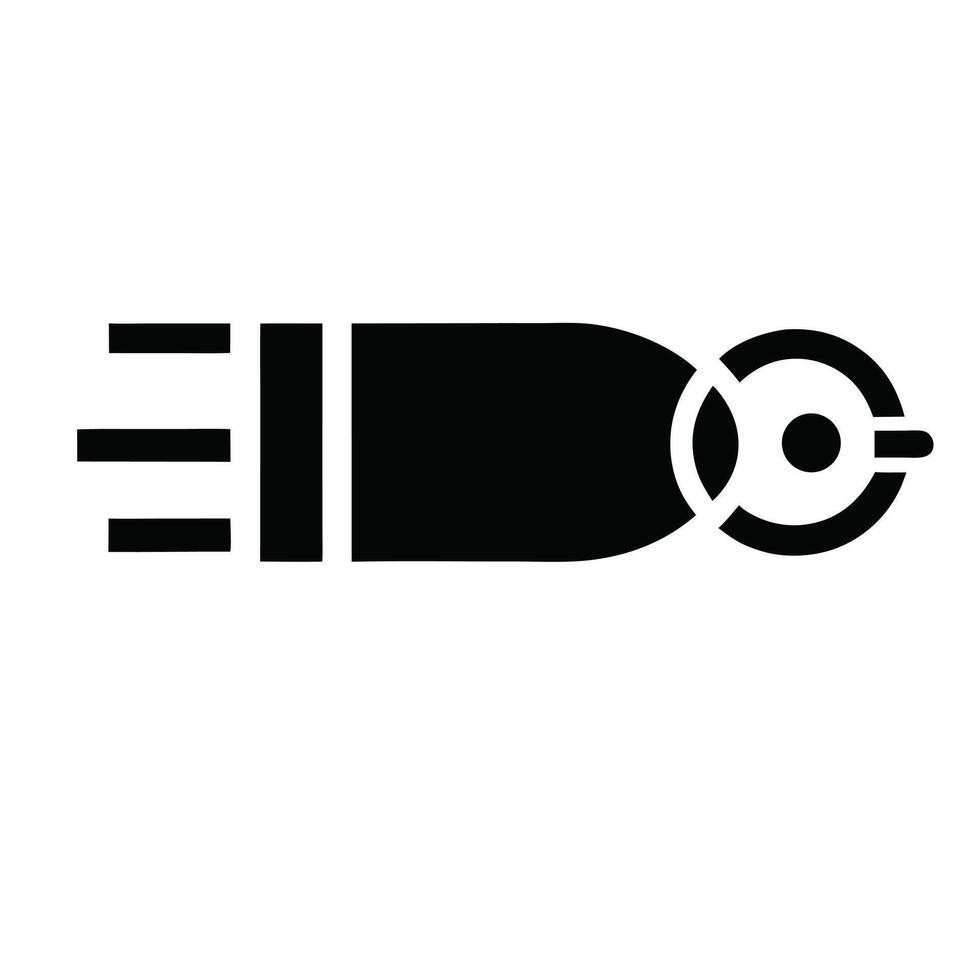 Simple Black Silhouette Icon Of An Injector With Horizontal Lines vector