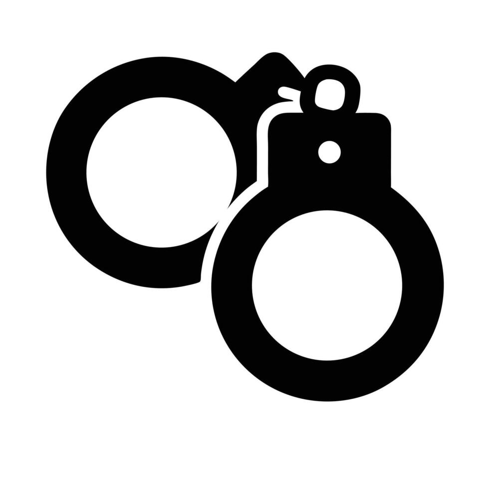 Black Silhouette Of Handcuffs Symbolizing Crime Justice And Law Enforcement vector
