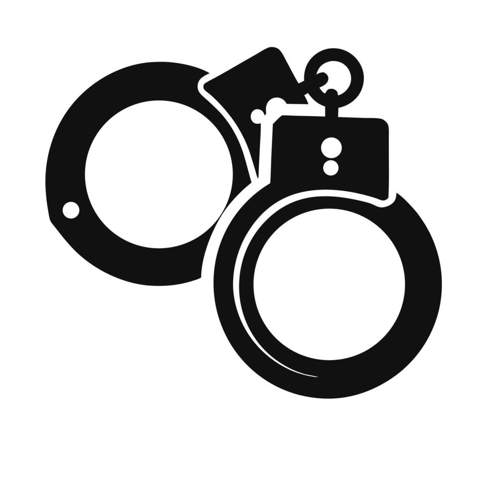 Black Handcuffs Graphic Illustration For Law Enforcement And Security Themes vector