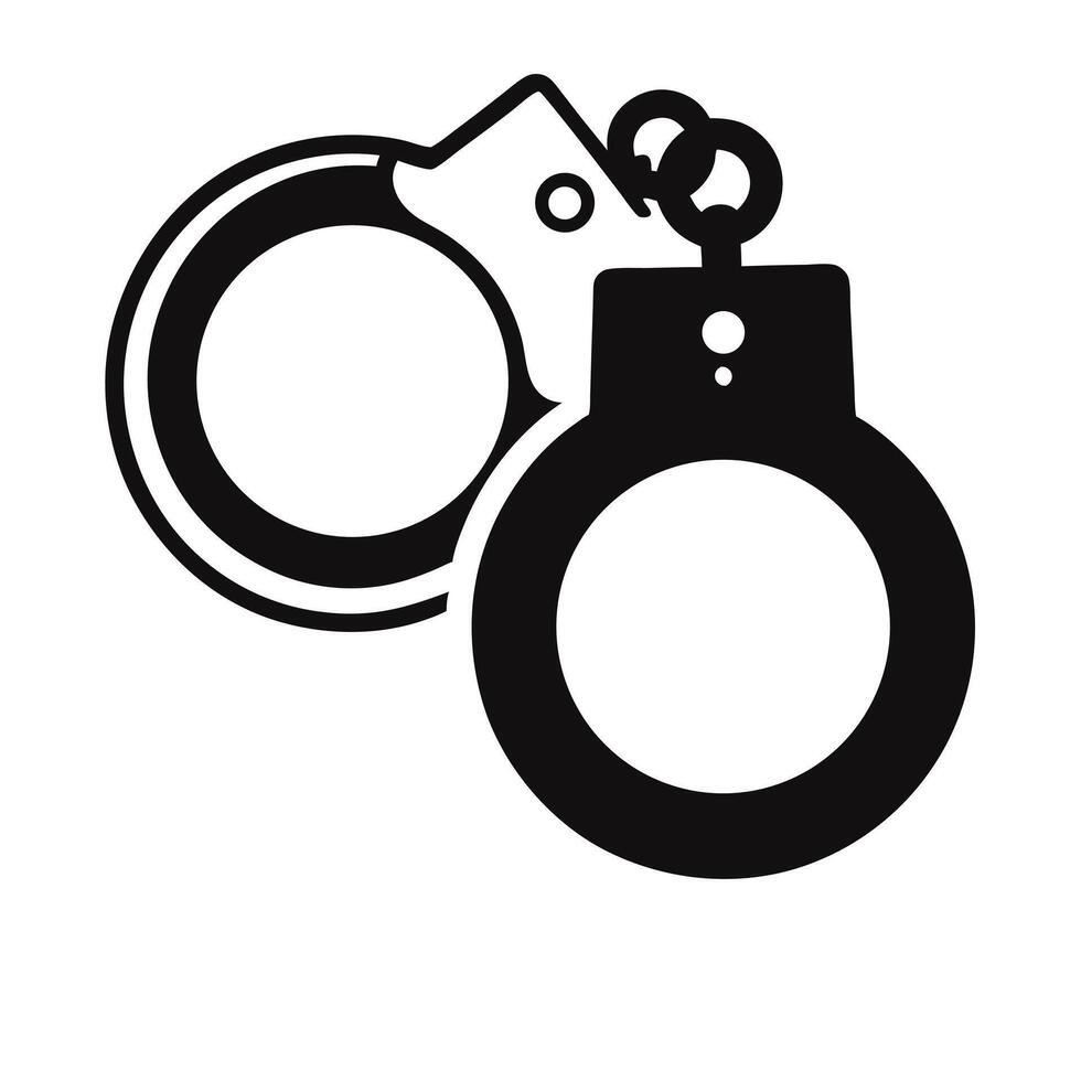Black Handcuffs Illustration Isolated On White Background For Crime Or Justice Concepts vector