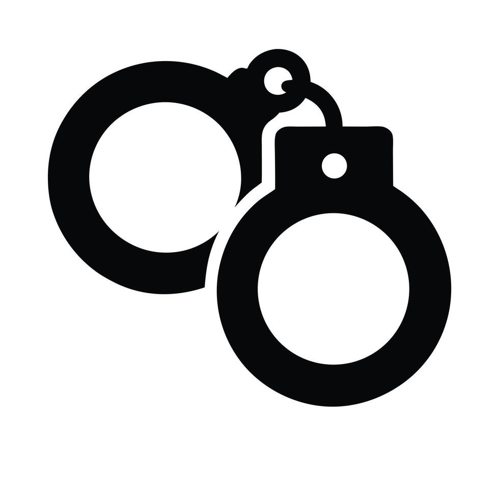 Black Handcuffs Icon Illustration For Law And Order Concepts vector