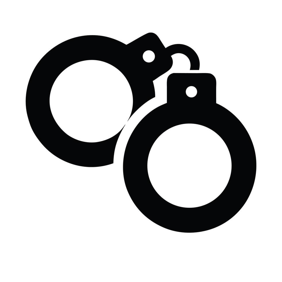 Minimalist Design Two Handcuffs Illustration Symbolizing Crime And Justice System vector