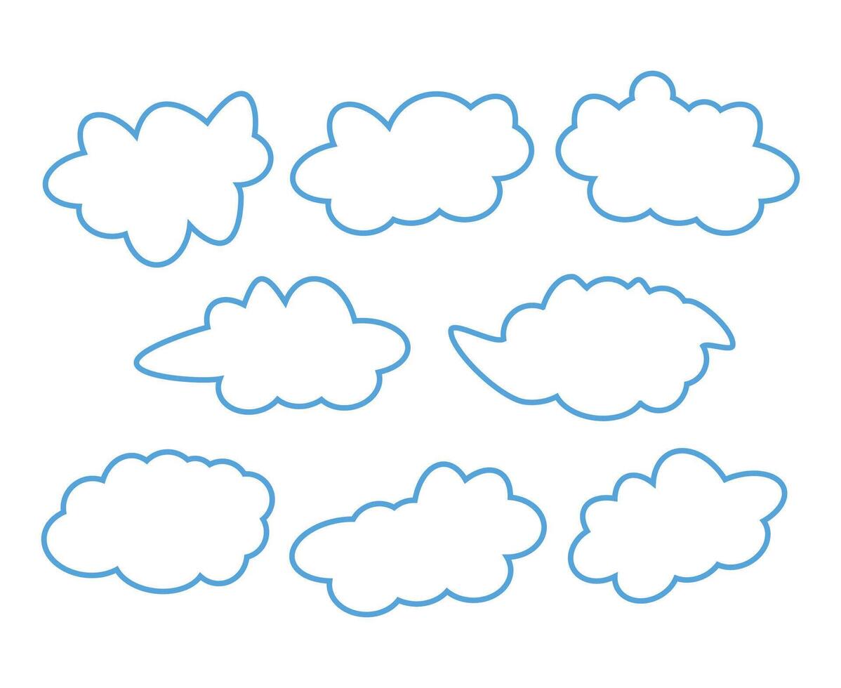 set of clouds icon vector