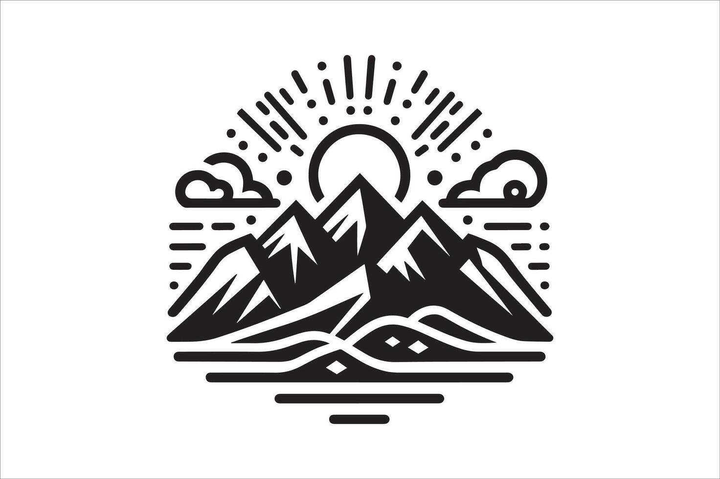 Nature Landscape Line Art vector