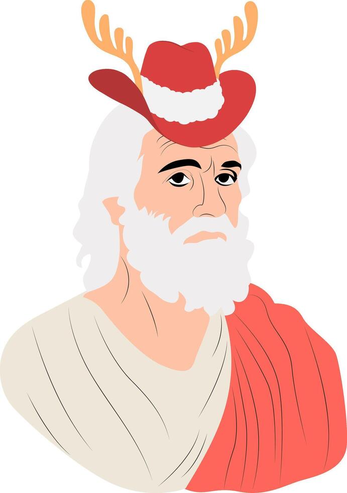 Christmas Festive Ancient Greek Man vector