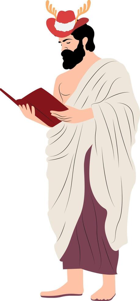 Christmas Bearded Man Reading vector