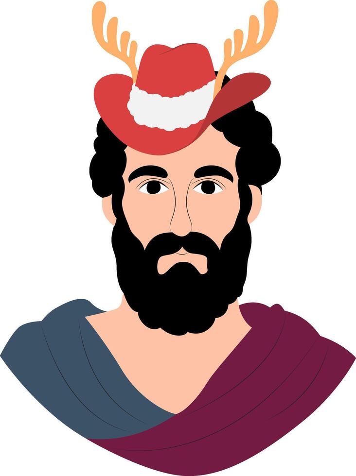 Christmas Festive Man Reindeer Antlers Hat vector