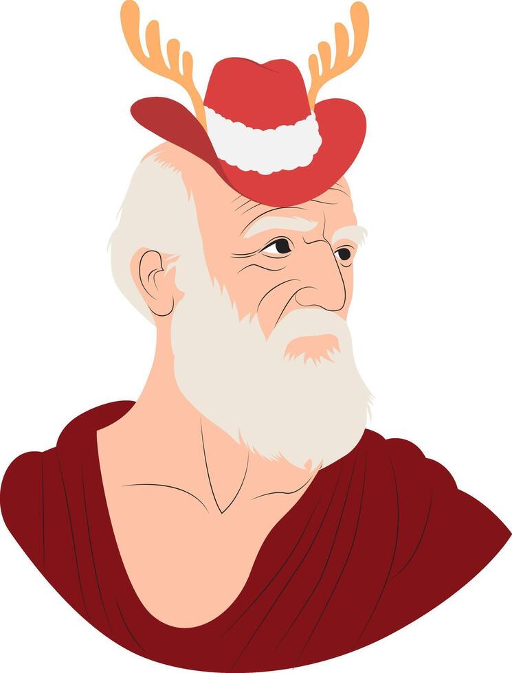 Christmas Noam Chomsky Christmas Reindeer Hat vector