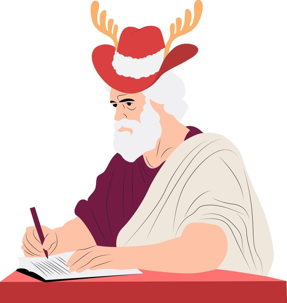 Christmas Ancient Sage Writes Christmas Letter vector